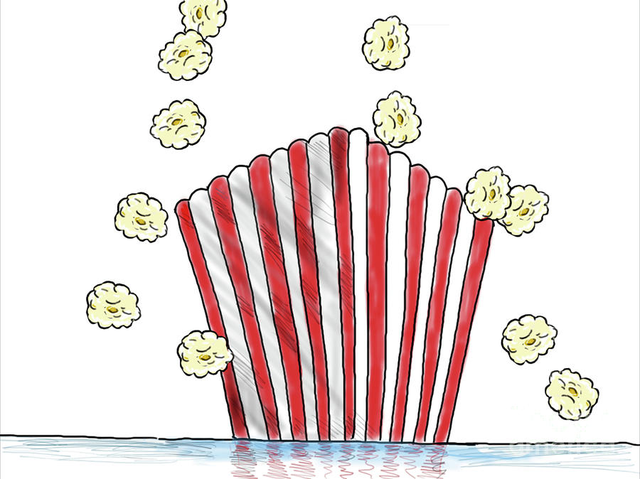 900x674 popcorn popping box drawing color digital art - Popcorn Box Drawing