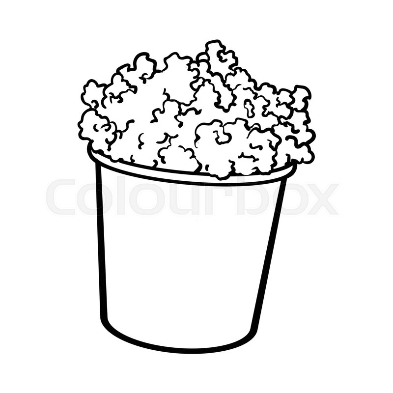 800x800 Popcorn Drawing Free Download - Popcorn Box Drawing
