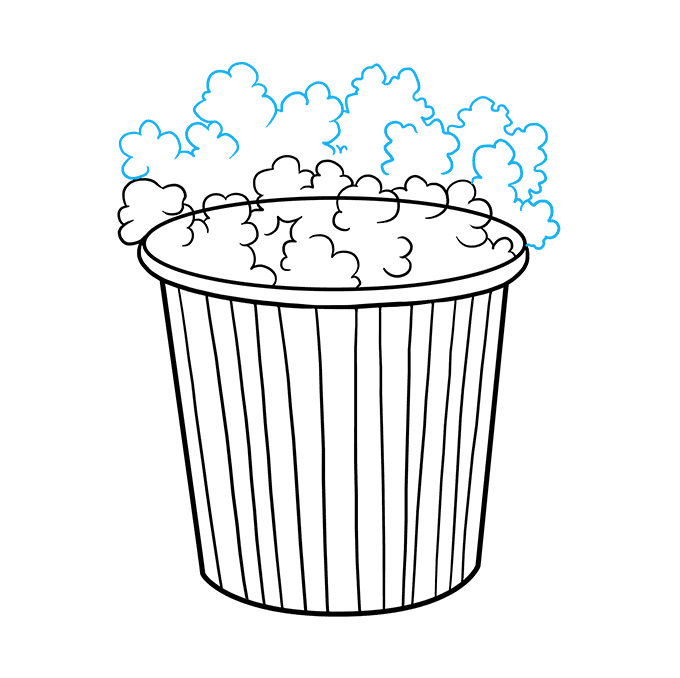 680x678 how to draw popcorn - Popcorn Drawing