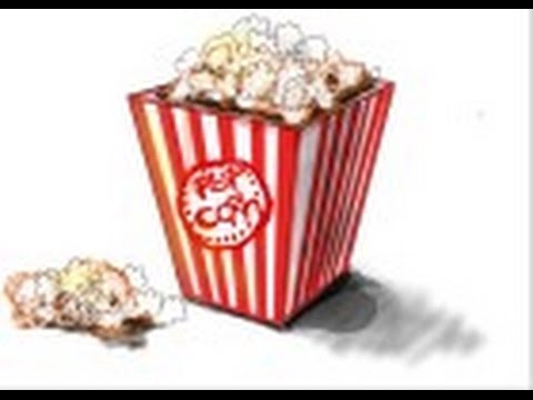 480x360 how to draw a bowl of popcorn - Popcorn Drawing