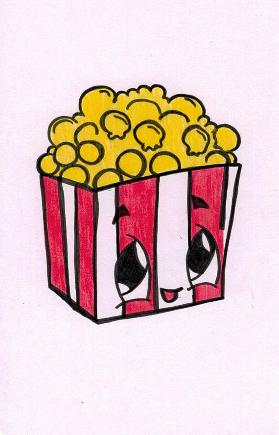 570x888 popcorn cartoon inkimagined drawings, cute easy drawings - Popcorn Drawing