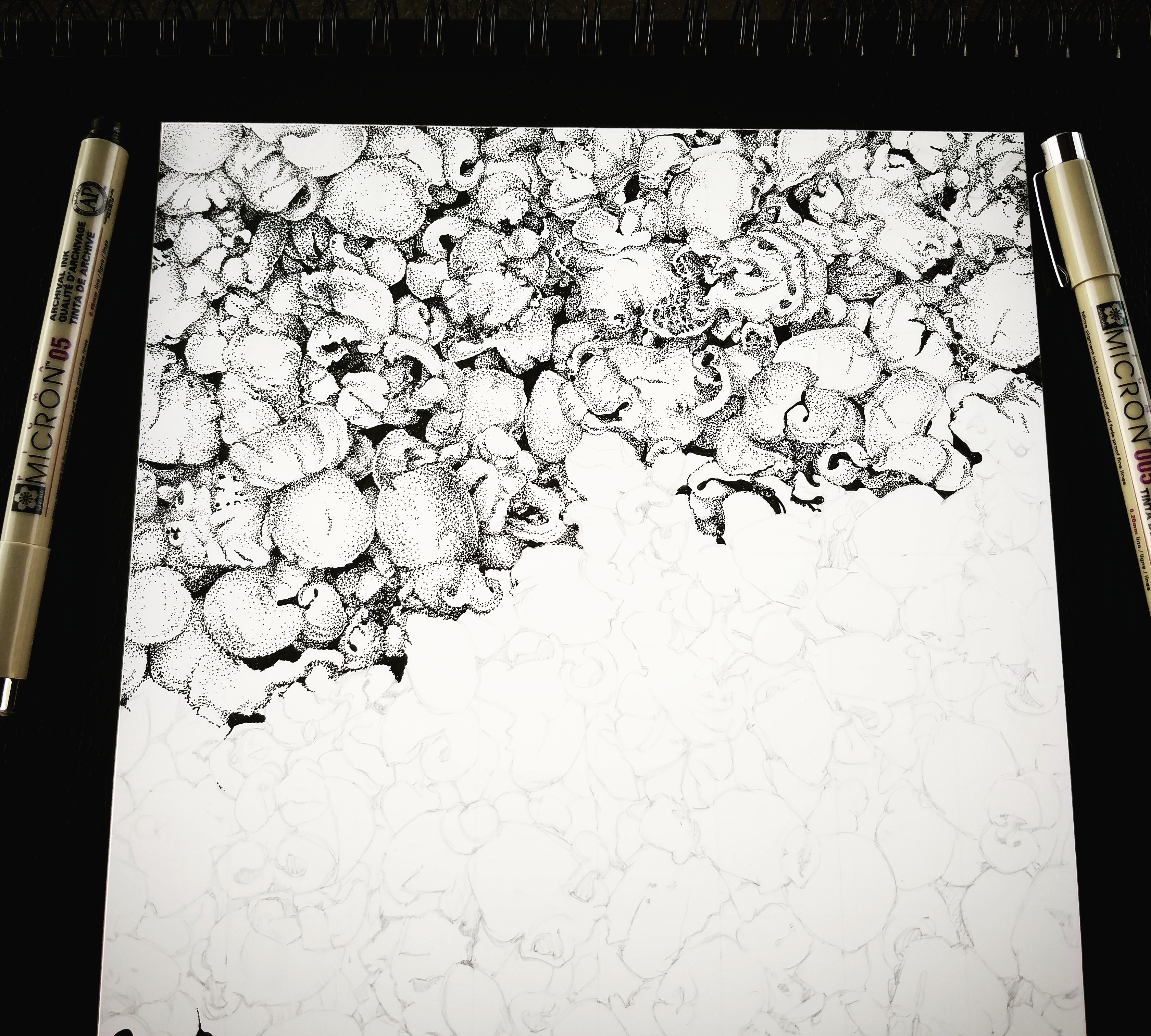 3361x3024 progress on a popcorn drawing - Popcorn Drawing