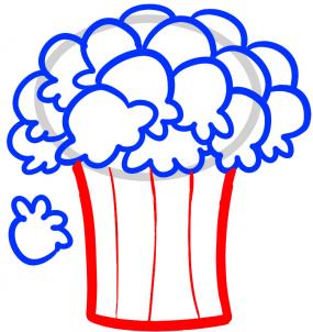 285x302 Drawing Printout How To Draw Popcorn, Popcorn - Popcorn Kernel Drawing