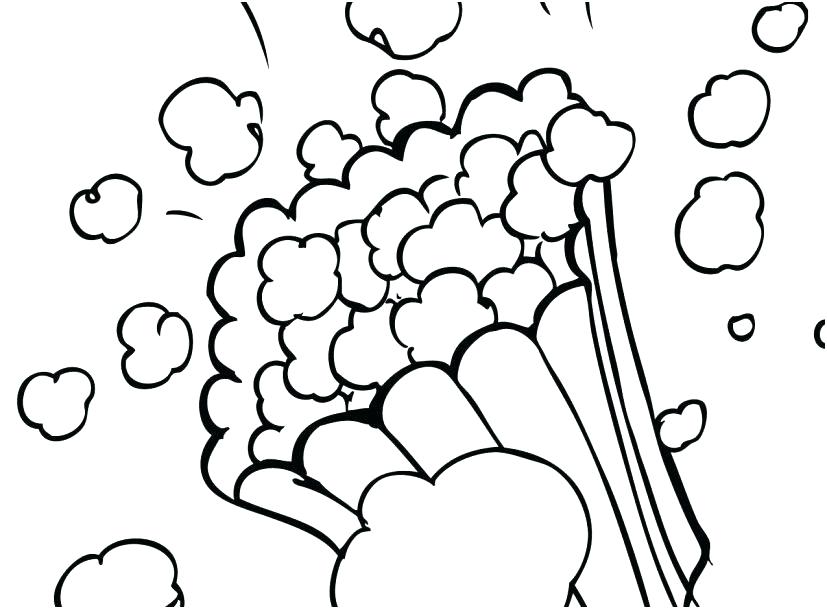 827x609 Popcorn Bag Coloring Pages Cartoon Black And White Line Drawing - Popcorn Line Drawing