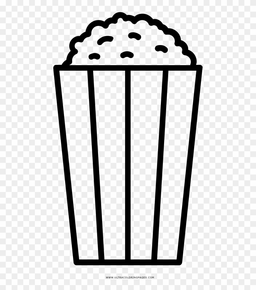 880x997 Popcorn Coloring Page - Popcorn Line Drawing