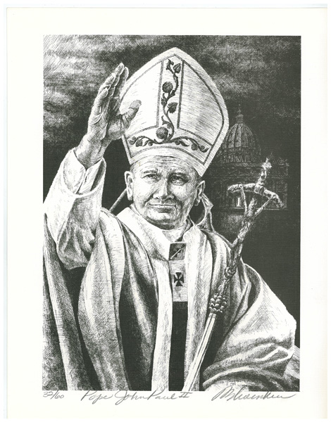 470x600 loeschen art pope john paul ii - Pope Drawing