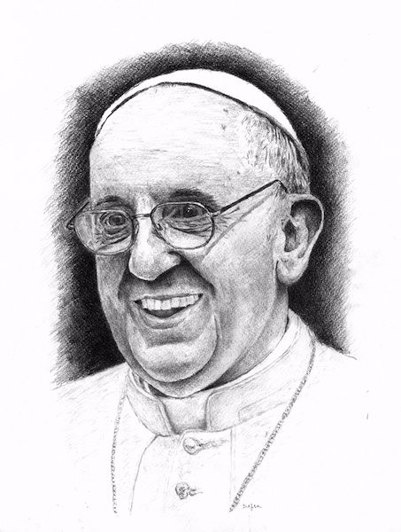 453x600 pope francis - Pope Drawing