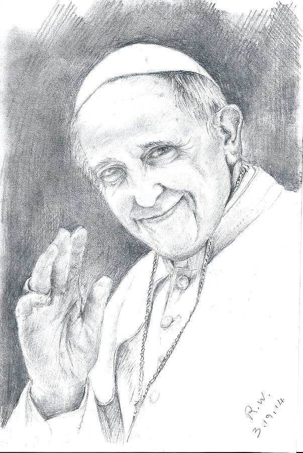 603x900 pope francis drawing art drawing skill - Pope Drawing