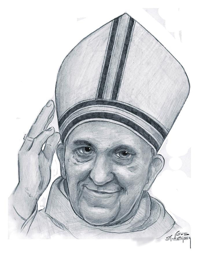 691x900 pope francis drawing - Pope Drawing