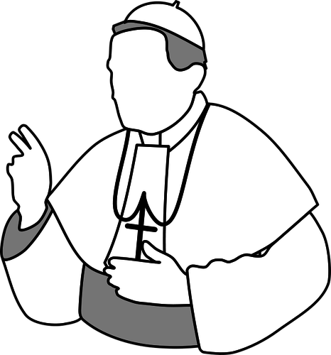 466x500 vector drawing of the pope - Pope Drawing