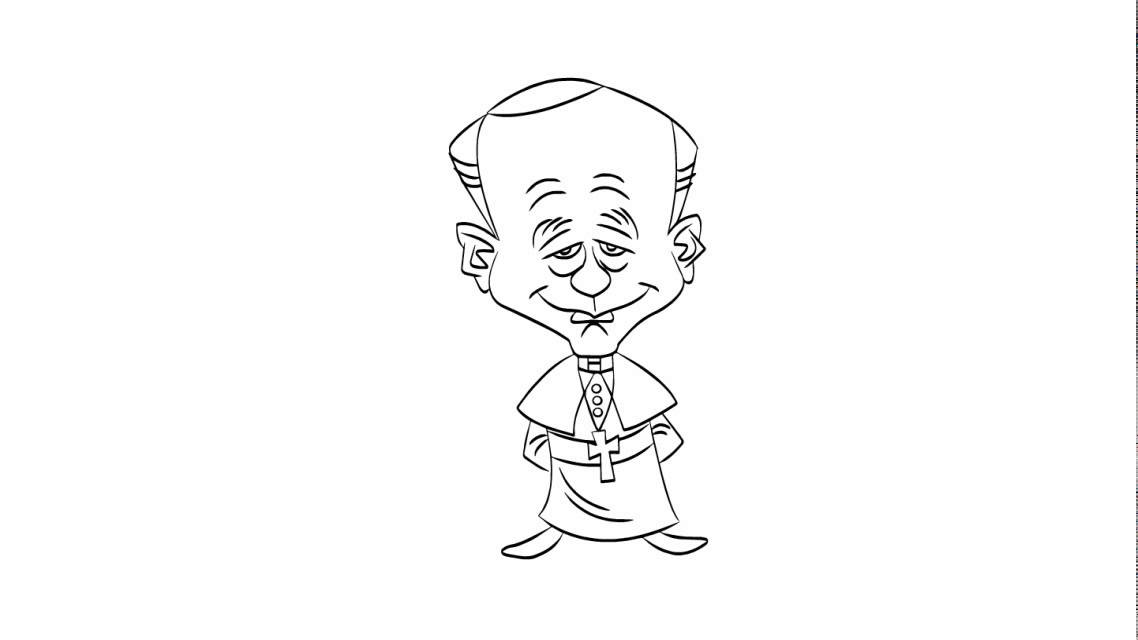 1138x640 how to draw pope john paul ii - Pope Drawing