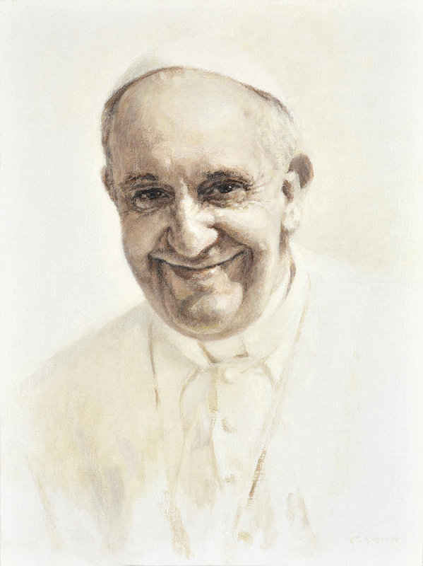 599x800 pope francis, joyful father art print - Pope Francis Drawing