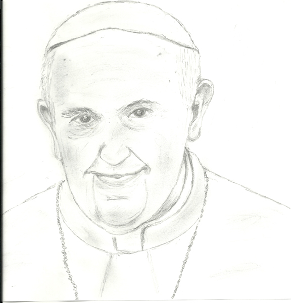 576x600 pope francis art contest - Pope Francis Drawing