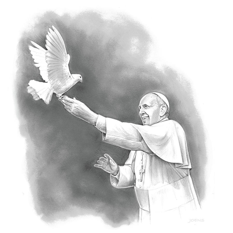900x900 pope francis drawing - Pope Francis Drawing