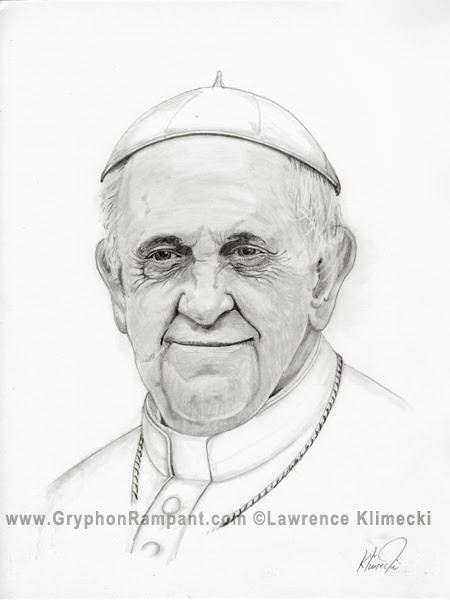 450x600 the catholic illustrator's guild pope francis i - Pope Francis Drawing