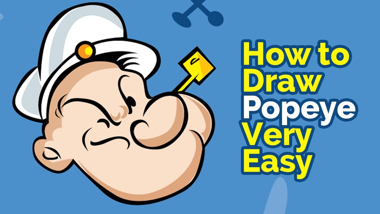 1280x720 how to draw popeye cartoon very easy steps - Popeye Cartoon Drawing