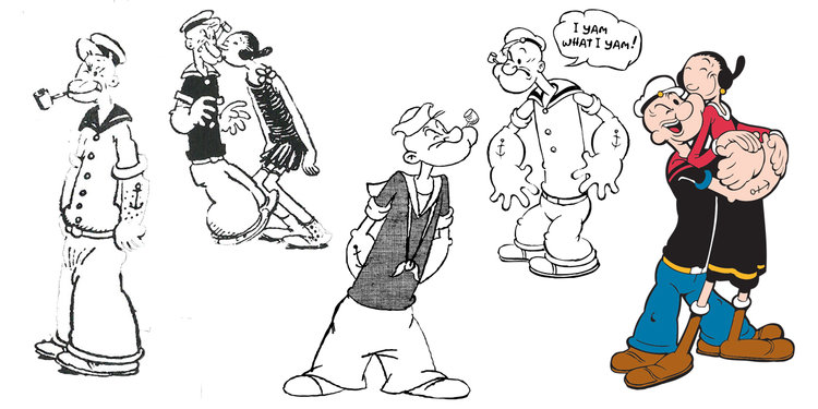 750x375 artists are drawing comics for popeye's birthday - Popeye Cartoon Drawing