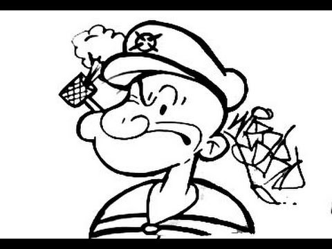 480x360 Kids Learn To Draw Popeye The Sailor Man - Popeye Drawing