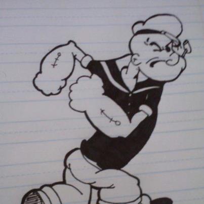 403x403 Popeye Drawing Young Adult - Popeye Drawing