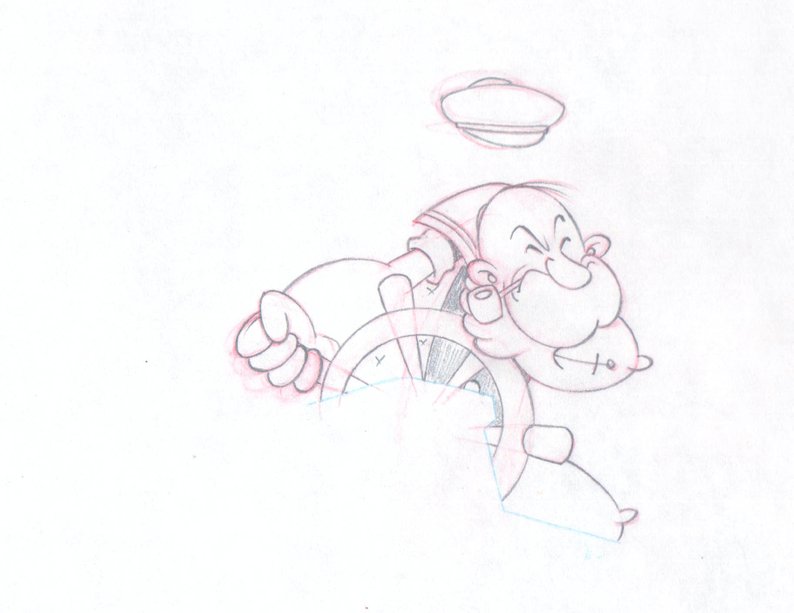 794x613 popeye original animation production cell drawing with coa cp etsy - Popeye Drawing