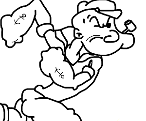 300x250 Popeye Drawing - Popeye Drawing