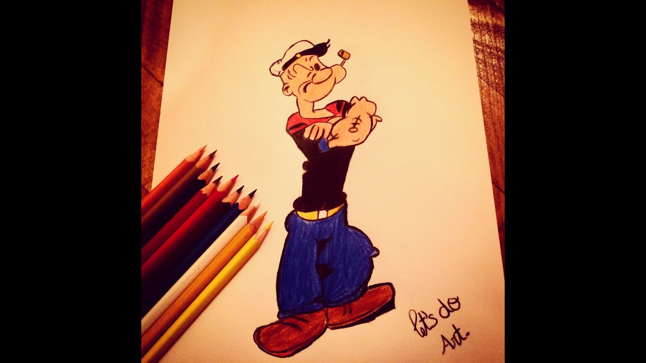 1280x720 Drawing Popeye The Sailor Man Speed Drawing - Popeye Drawing