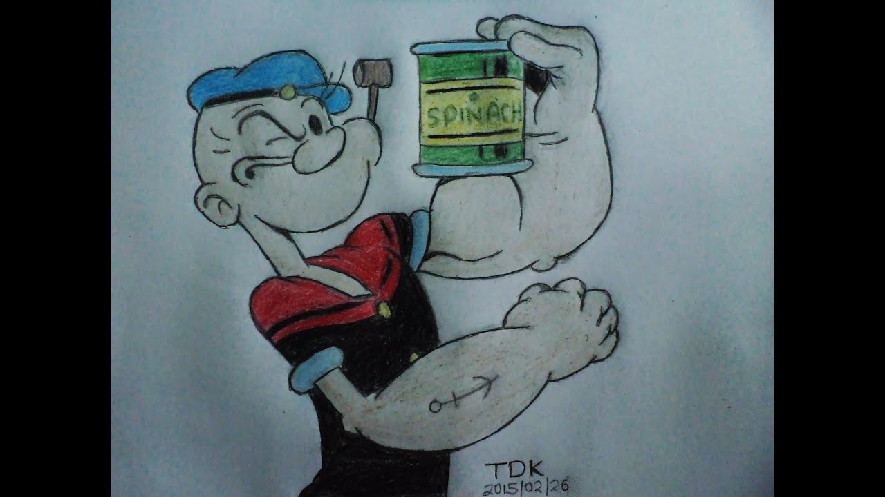 1280x720 Drawing Popeye The Sailor Man - Popeye Drawing
