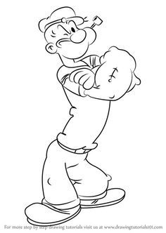 236x332 How To Draw Popeye From Popeye The Sailor - Popeye Drawing