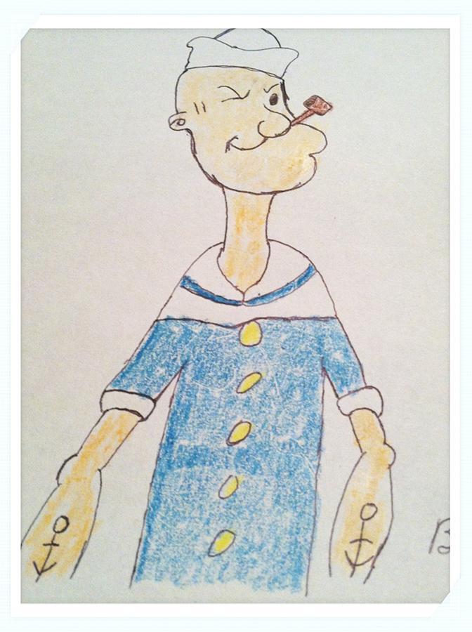 672x900 popeye the sailor man drawing - Popeye The Sailor Man Drawings