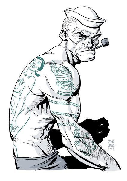 425x604 who i want to be with! hello sailor popeye tattoo, popeye - Popeye The Sailor Man Drawings