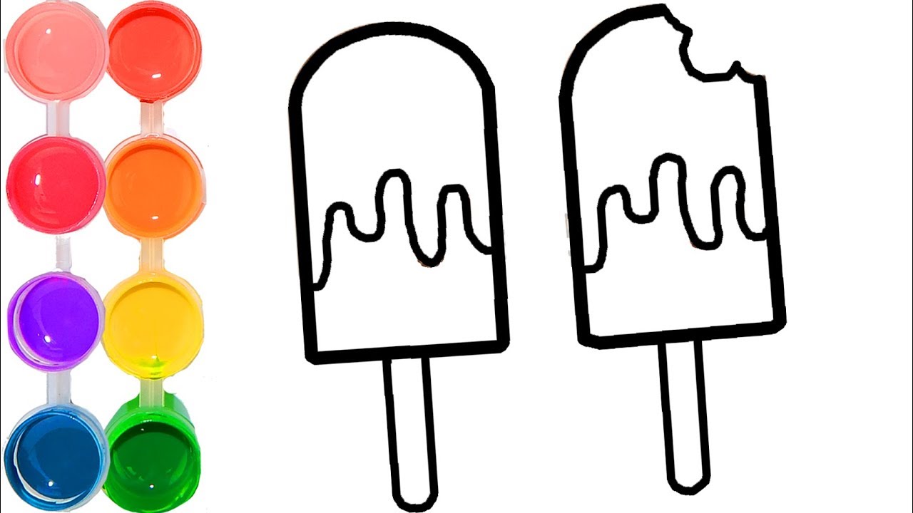 1280x720 How To Draw Color A Popsicle Ice Cream Dessert Art Cartooning - Popsicle Drawing