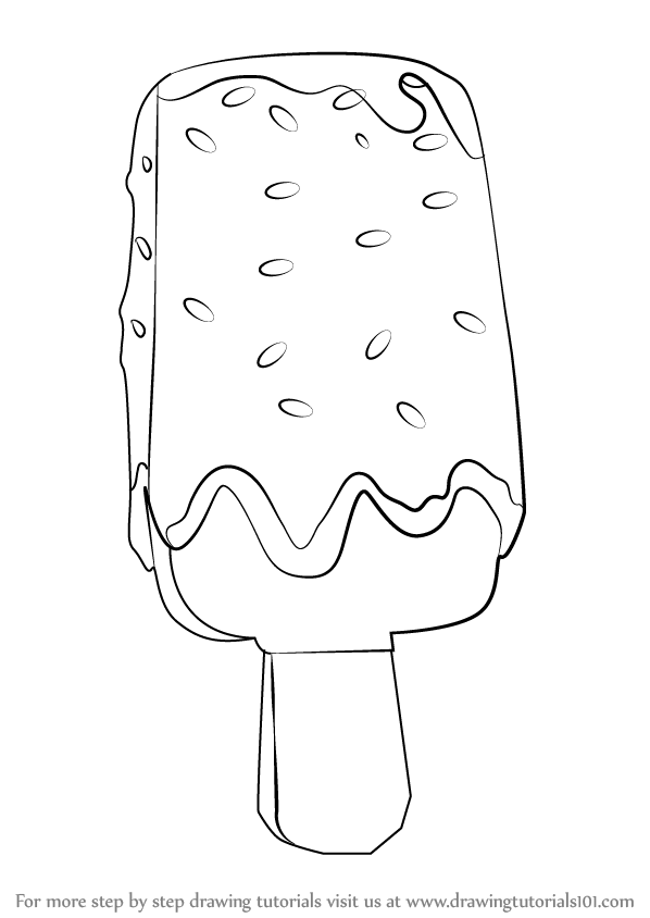 598x844 Learn How To Draw Popsicle Chocolate Ice Cream - Popsicle Drawing