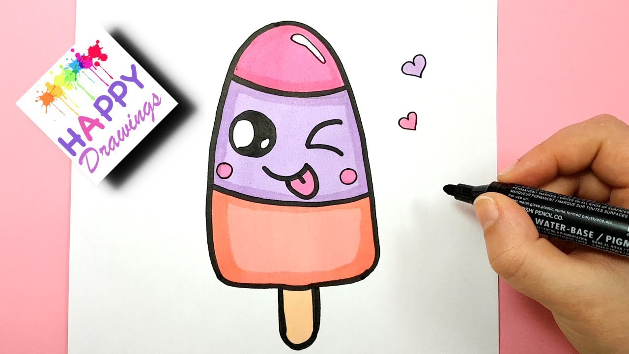 1280x720 How To Draw A Cartoon Popsicle Cute And Super Easy - Popsicle Drawing