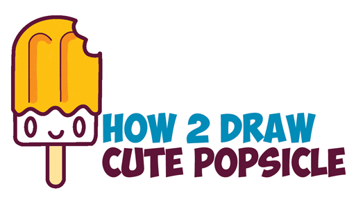 500x305 How To Draw Cute Kawaii Popsicle Creamsicle With Face On It - Popsicle Drawing