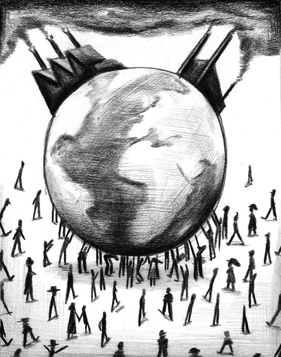 555x705 Opinion Can The Earth Support More Of Us - Population Drawing