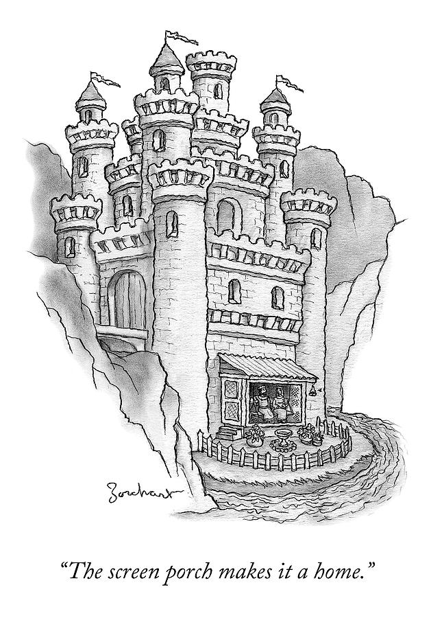 629x900 the screen porch - Porch Drawing