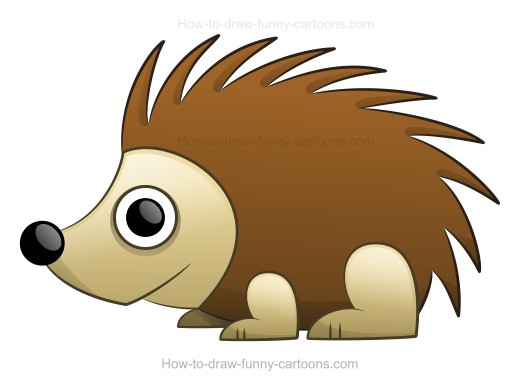 520x388 How To Draw A Cartoon Porcupine - Porcupine Drawing