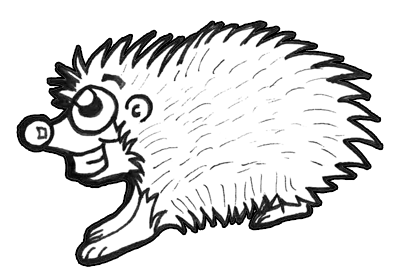 400x279 How To Draw Cartoon Porcupines With Easy Step - Porcupine Drawing