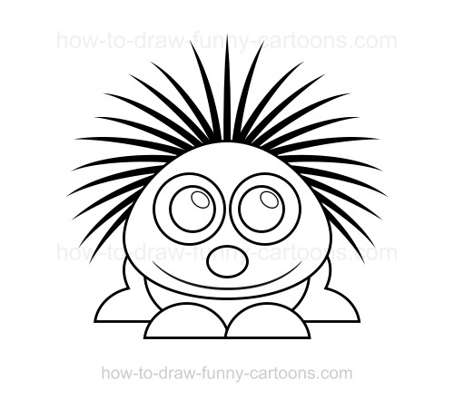 500x441 How To Draw A Porcupine - Porcupine Drawing