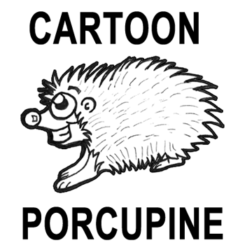 350x350 How To Draw Cartoon Porcupines With Easy Step - Porcupine Line Drawing