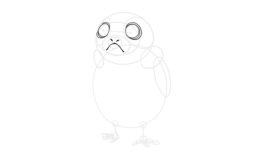 850x503 how to draw a porg from star wars - Porg Drawing