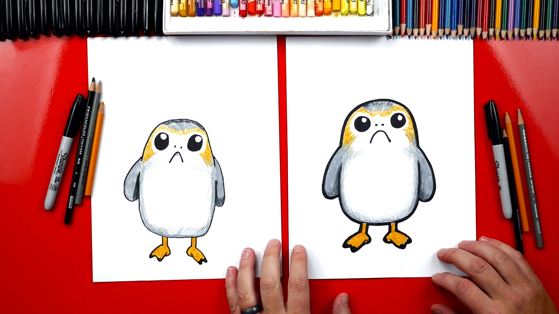 1920x1080 how to draw a porg from star wars + artist spotlight - Porg Drawing