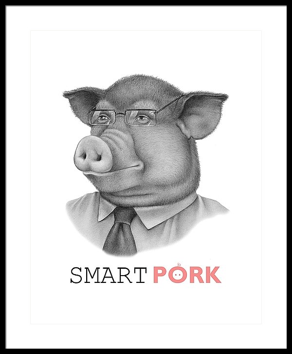 600x727 smart pork framed print - Pork Drawing