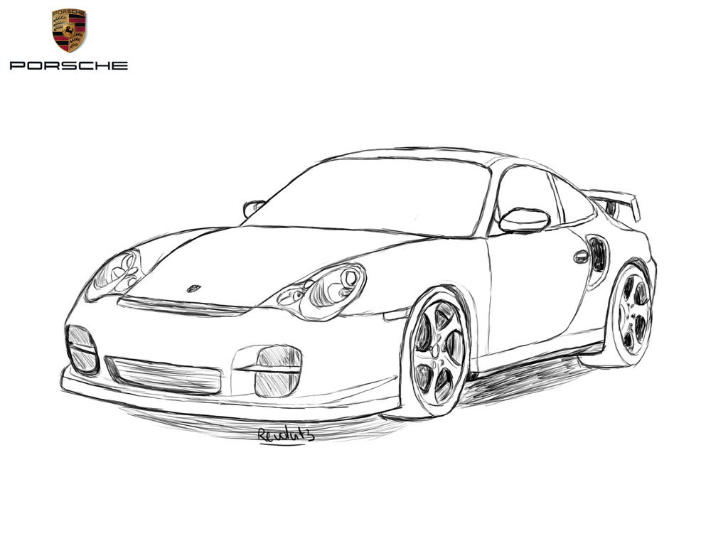 Porsche 911 Drawing at PaintingValley.com | Explore collection of ...