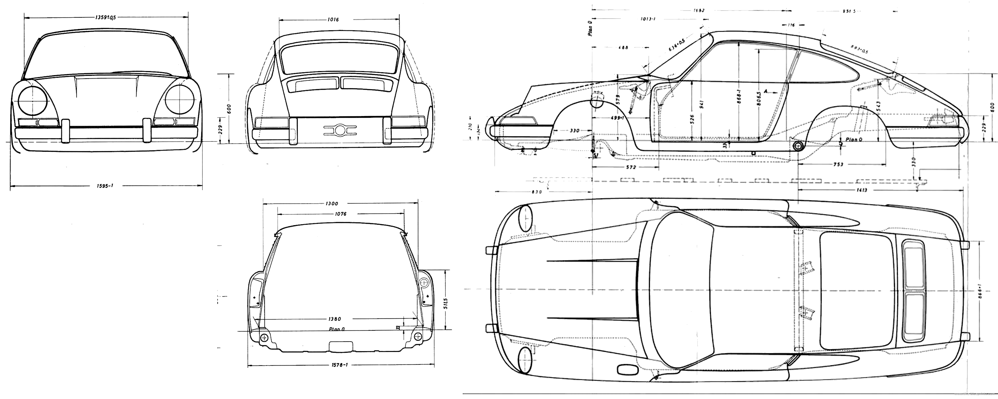 Классический чертеж. Porsche 912 чертеж. Porsche 911 чертеж. Porsche 911 габариты. Чертеж кузова Порше 911.