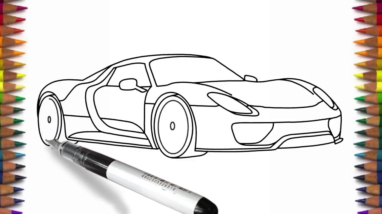 1280x720 how to draw porsche easy car drawing - Porsche Drawing