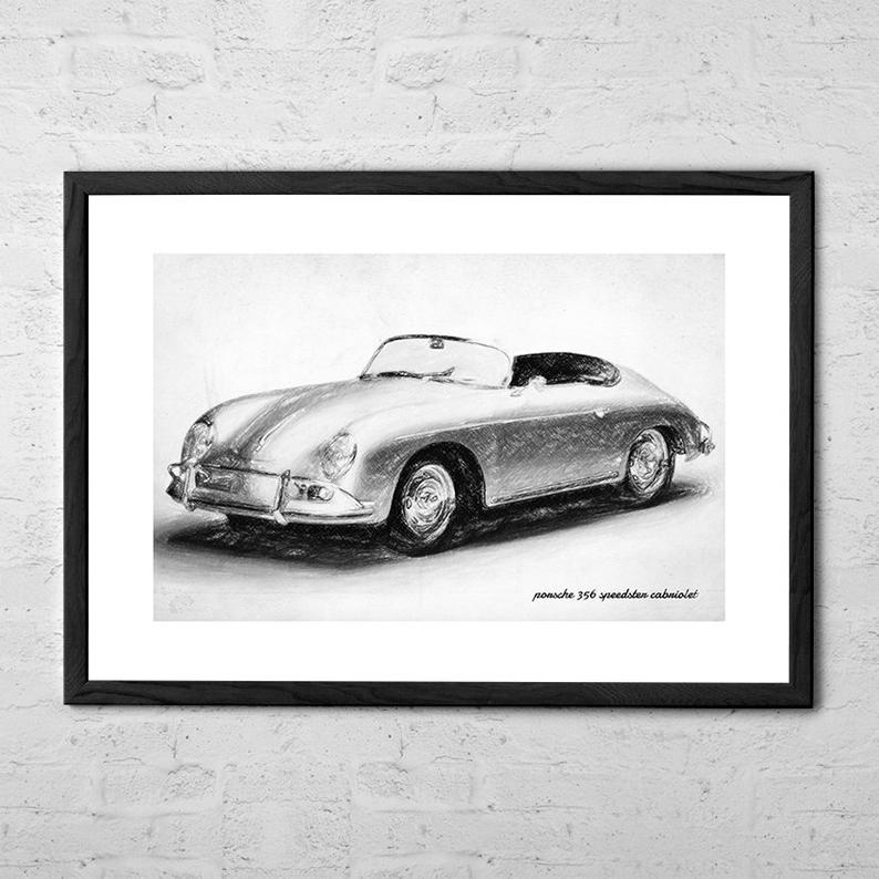 794x794 porsche drawing porsche poster german classic car etsy - Porsche Drawing