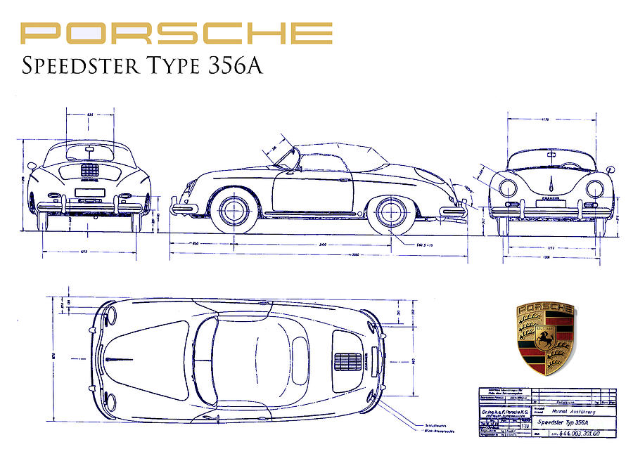 900x656 porsche blueprint drawing - Porsche Drawing