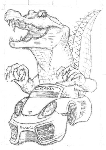 375x528 porsche cayman drawing - Porsche Drawing