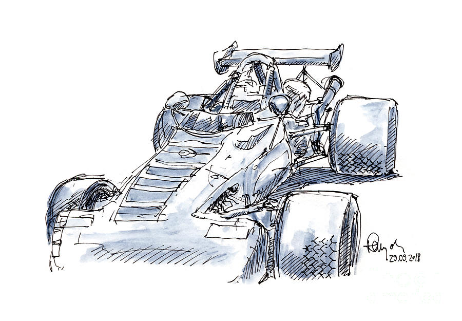 900x625 celi porsche ac classic racecar ink drawing and watercolor - Porsche Line Drawing